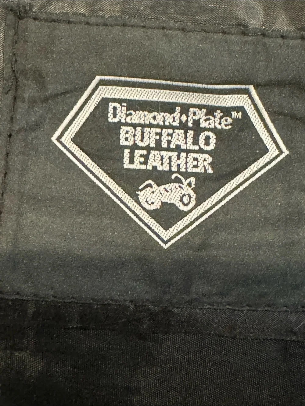 Diamond Plate Genuine Buffalo Leather Motorcycle Tool / Handlebar Bag